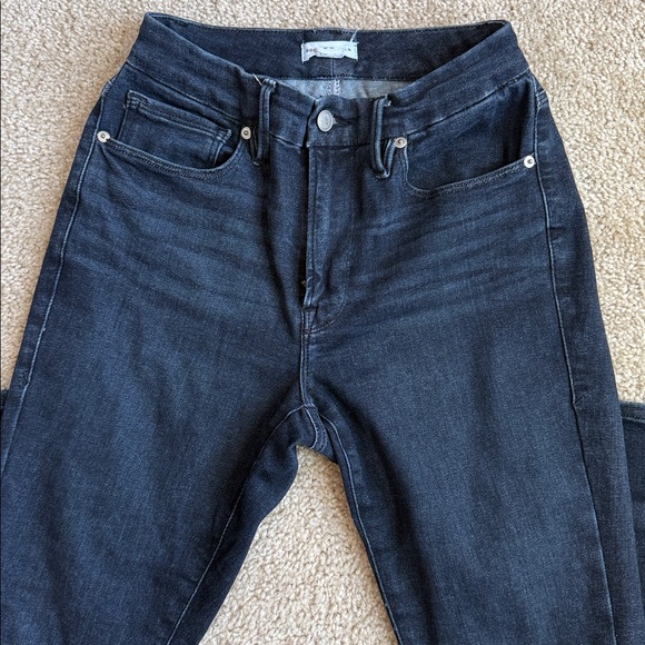 Good American Always Fits 6-12 dark blue denim skinny jean zip up - Picture 2 of 5